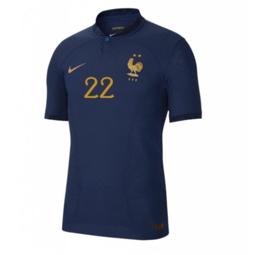 France Theo Hernandez #22 Replica Home Shirt World Cup 2022 Short Sleeve